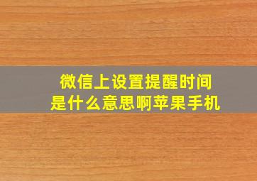 微信上设置提醒时间是什么意思啊苹果手机