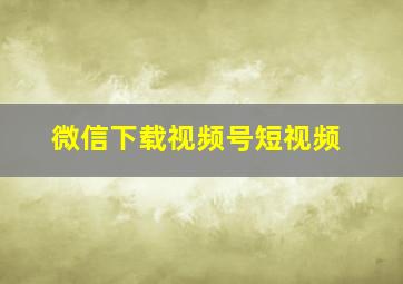 微信下载视频号短视频