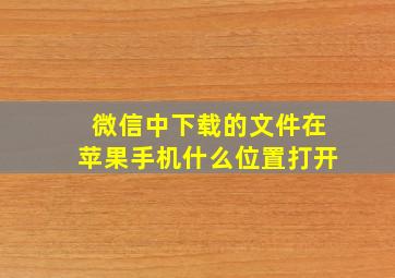 微信中下载的文件在苹果手机什么位置打开