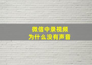 微信中录视频为什么没有声音