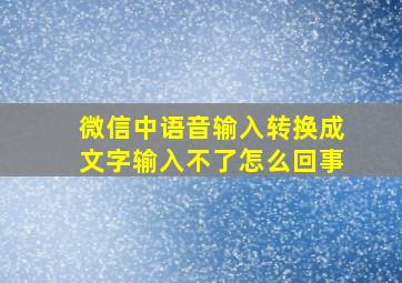 微信中语音输入转换成文字输入不了怎么回事