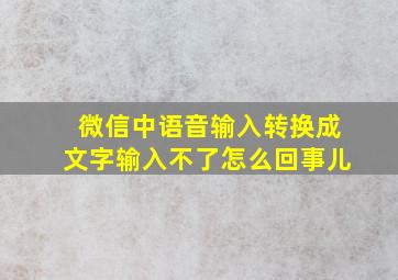 微信中语音输入转换成文字输入不了怎么回事儿