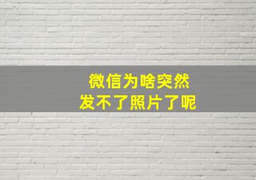 微信为啥突然发不了照片了呢