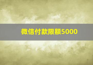 微信付款限额5000