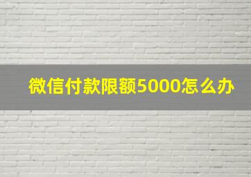 微信付款限额5000怎么办