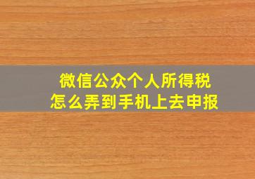 微信公众个人所得税怎么弄到手机上去申报