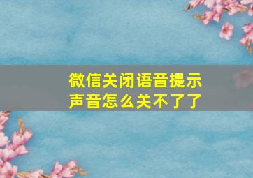 微信关闭语音提示声音怎么关不了了