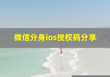 微信分身ios授权码分享