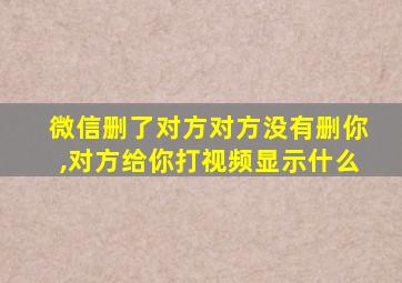 微信删了对方对方没有删你,对方给你打视频显示什么