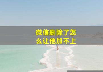 微信删除了怎么让他加不上