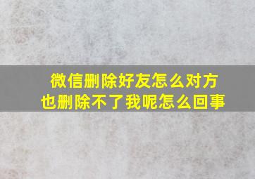 微信删除好友怎么对方也删除不了我呢怎么回事