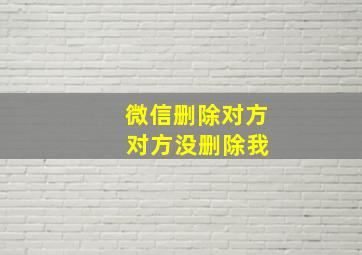 微信删除对方 对方没删除我