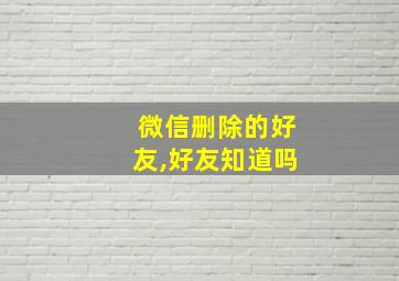 微信删除的好友,好友知道吗