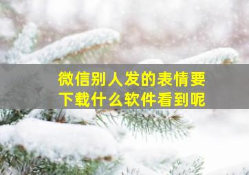 微信别人发的表情要下载什么软件看到呢