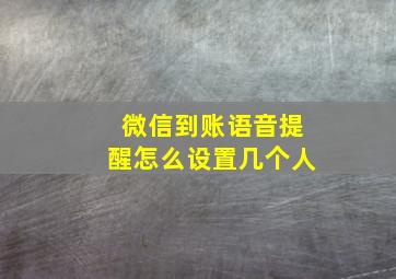 微信到账语音提醒怎么设置几个人