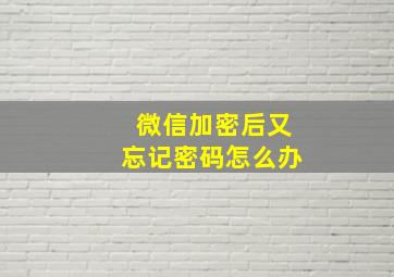 微信加密后又忘记密码怎么办