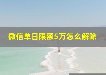 微信单日限额5万怎么解除