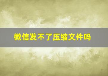 微信发不了压缩文件吗