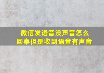 微信发语音没声音怎么回事但是收到语音有声音