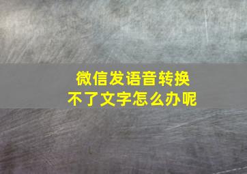 微信发语音转换不了文字怎么办呢