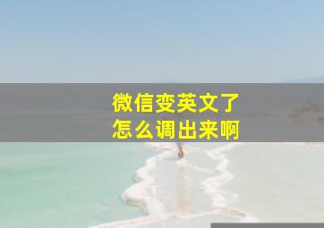 微信变英文了怎么调出来啊