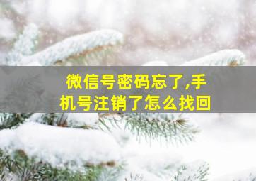 微信号密码忘了,手机号注销了怎么找回