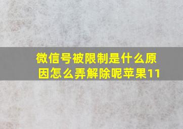 微信号被限制是什么原因怎么弄解除呢苹果11