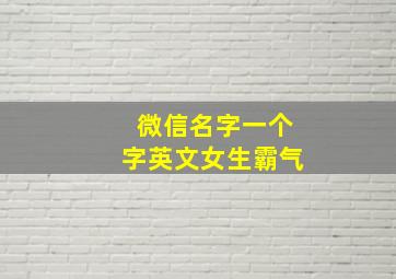 微信名字一个字英文女生霸气