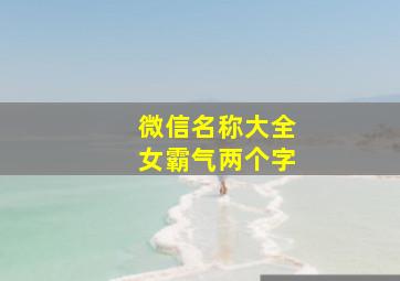 微信名称大全女霸气两个字