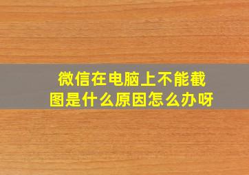 微信在电脑上不能截图是什么原因怎么办呀