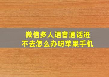 微信多人语音通话进不去怎么办呀苹果手机