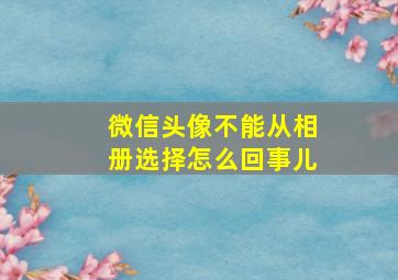 微信头像不能从相册选择怎么回事儿