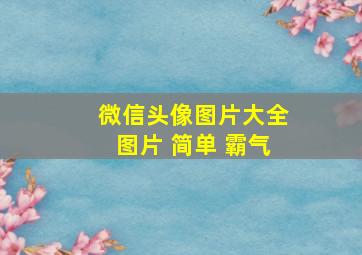 微信头像图片大全图片 简单 霸气