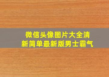 微信头像图片大全清新简单最新版男士霸气