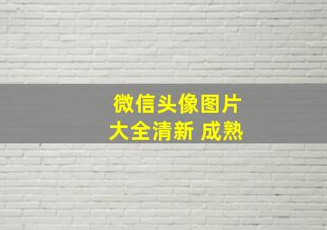 微信头像图片大全清新 成熟