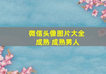 微信头像图片大全 成熟 成熟男人