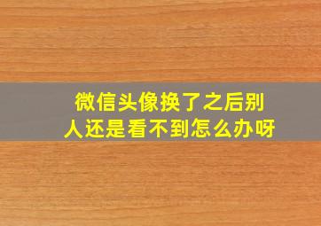 微信头像换了之后别人还是看不到怎么办呀