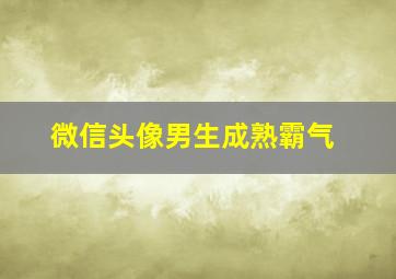 微信头像男生成熟霸气