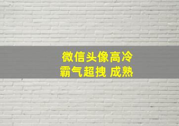 微信头像高冷霸气超拽 成熟