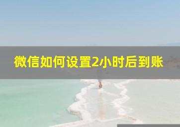 微信如何设置2小时后到账