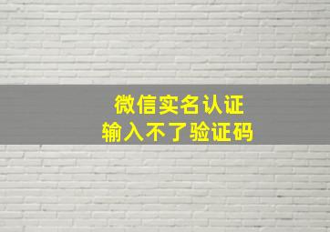 微信实名认证输入不了验证码