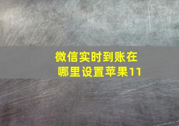 微信实时到账在哪里设置苹果11