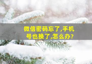 微信密码忘了,手机号也换了,怎么办?