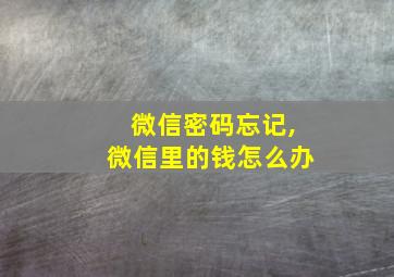 微信密码忘记,微信里的钱怎么办