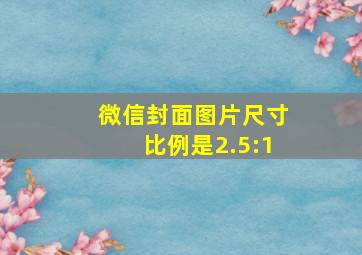 微信封面图片尺寸比例是2.5:1