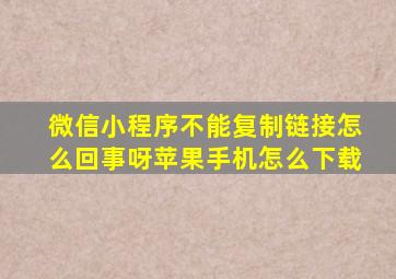 微信小程序不能复制链接怎么回事呀苹果手机怎么下载