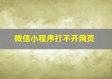 微信小程序打不开网页