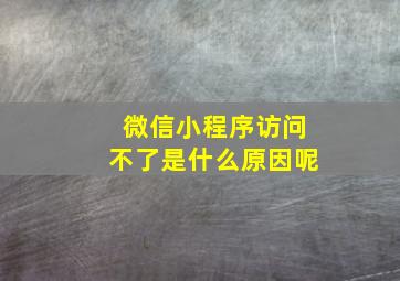 微信小程序访问不了是什么原因呢