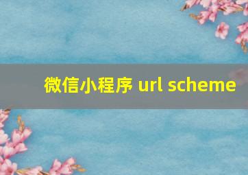 微信小程序 url scheme