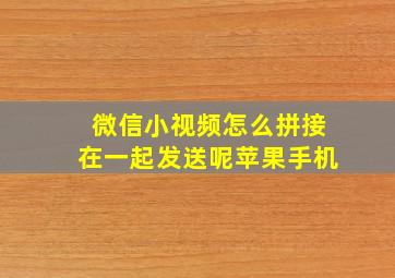 微信小视频怎么拼接在一起发送呢苹果手机